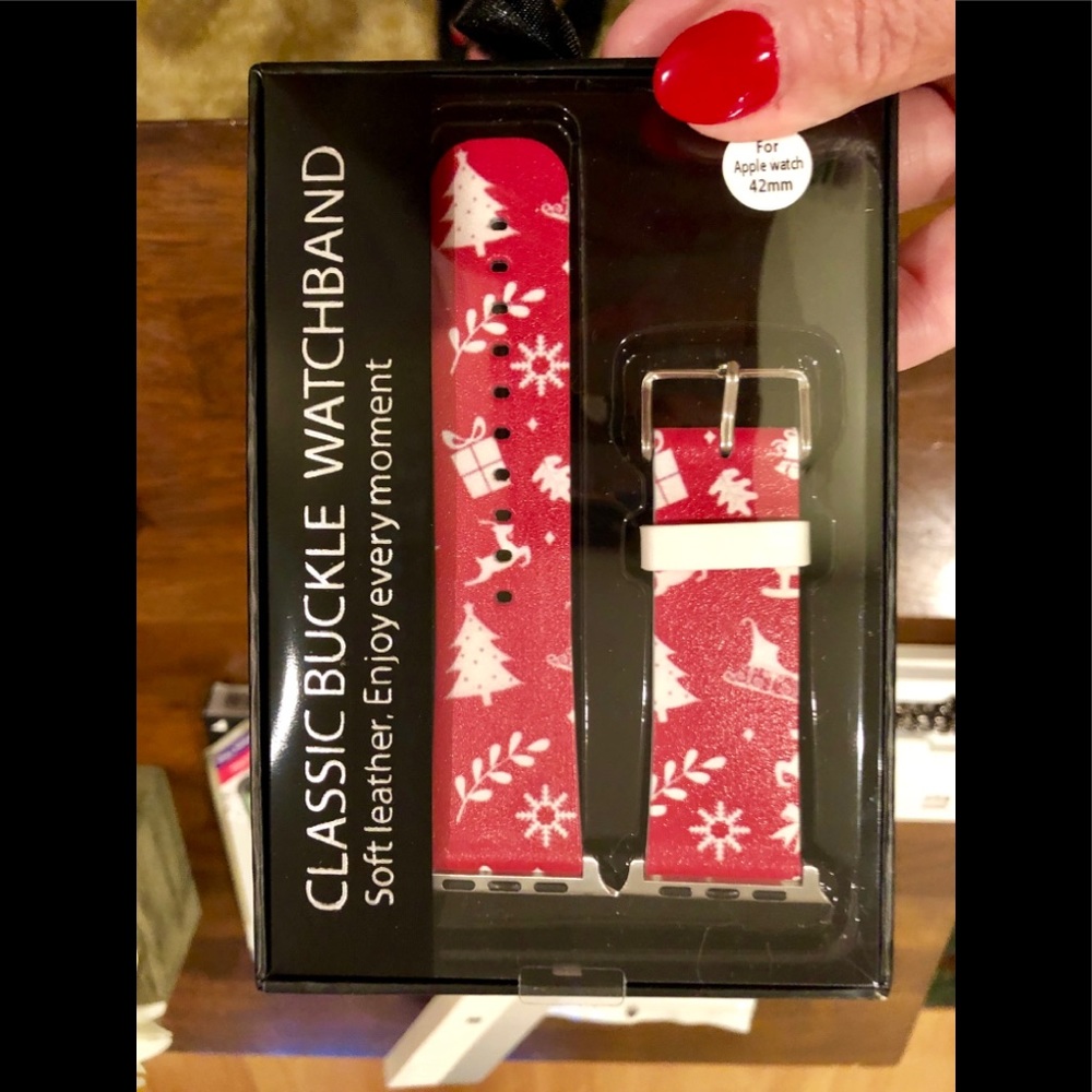 Red Christmas Deco Apple Watch Band.